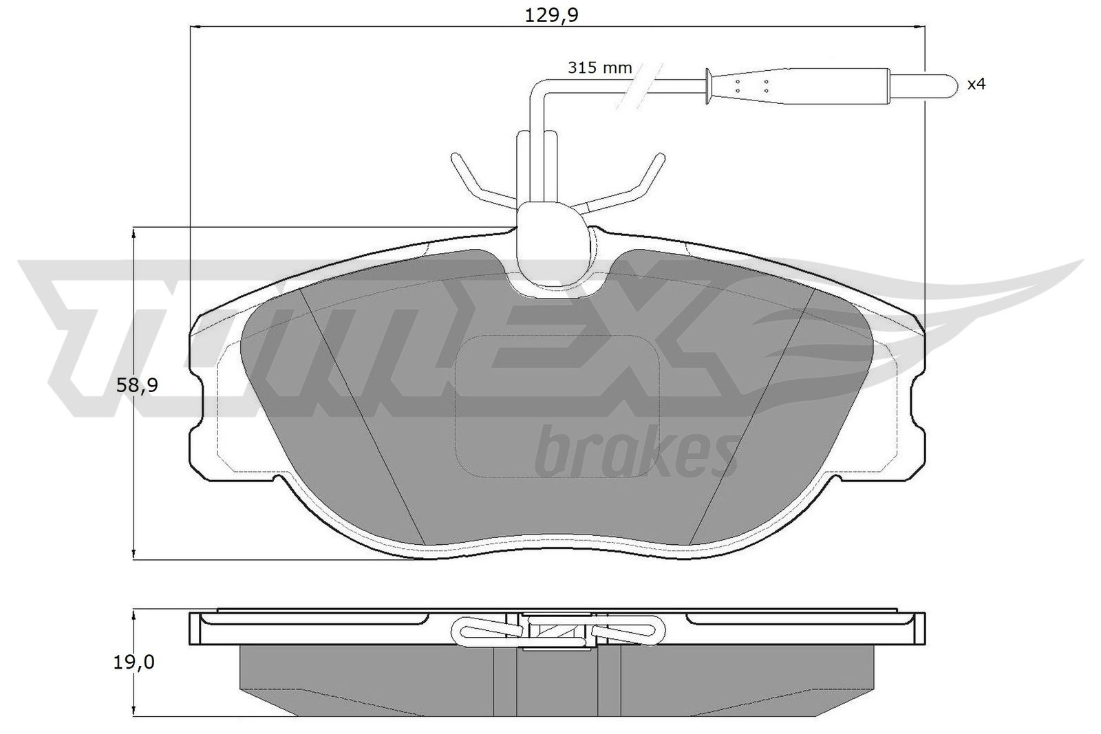 Sada brzdových platničiek kotúčovej brzdy TOMEX Brakes